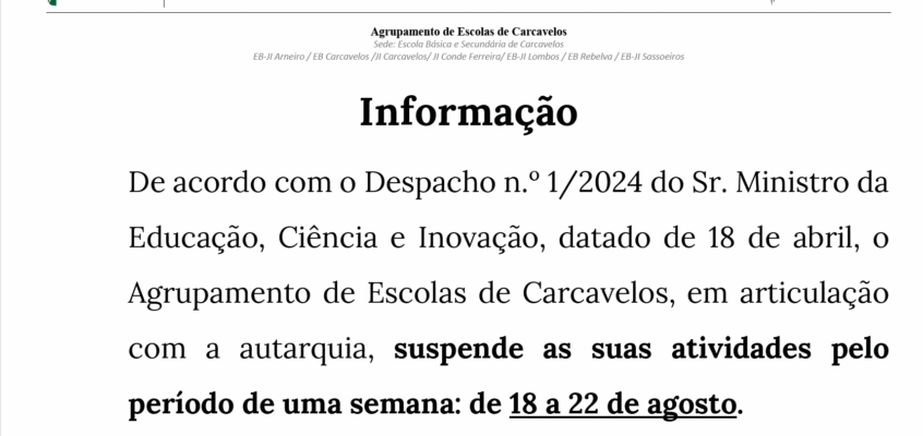 Agrupamento encerrado