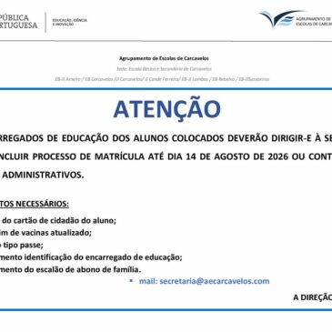 Informação – Conclusão de matrículas
